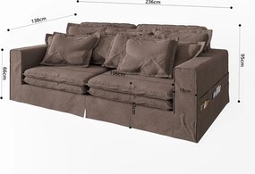 Divano marrone 236 cm Nora – Ropez