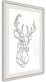 Poster  Minimalist Deer  Cornice Quadri Cornice nera con pass-partout, Larghezza x Altezza Home decor 30x45