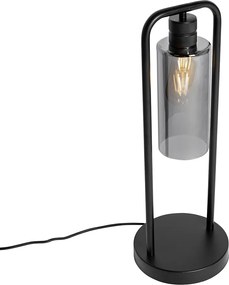 Lampada da tavolo moderna nera con vetro fumé - Stavelot