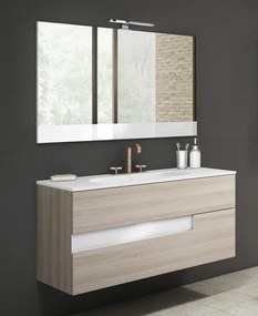 Mobile sottolavabo e lavabo Vision canapa/bianco L 100 cm 1 vasca 2 cassetti