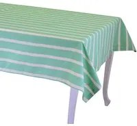 Tovaglia Rettangolare 140x240 cm in Cotone 180 GSM Pop Righe Verde Acqua