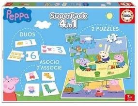 Gioco Educativo Peppa Pig SuperPack 4 in 1 Educa Multicolore (Spagnolo)