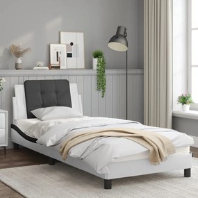 Giroletto con luci led bianco e nero 90x190 cm in similpelle