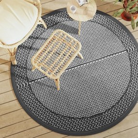 Tappeto Da Esterno Arakıl Grigio Ø160 Cm İn Pp /