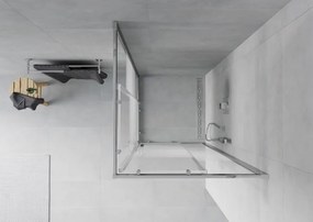 Mexen Rio cabina doccia quadrata 80 x 80 cm, strisce bianche, cromo - 860-080-080-01-20
