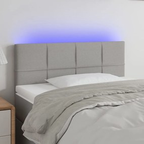 Testiera Grigio Chiaro A Led 80x5x78/88 Cm İn Tessuto /