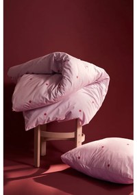 Set copripiumino e federa rosa in percalle di cotone per letto singolo 140x200 cm Daisy – JUNA