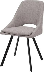 Sedia da cucina LINDA in tessuto tortora moderno con cuscino sfoderabile