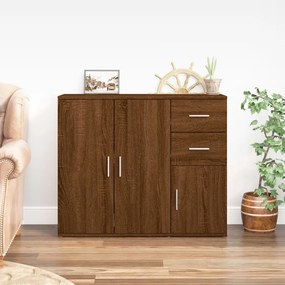 Credenza rovere marrone 91x29,5x75 cm in legno multistrato