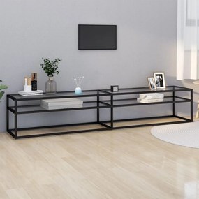 Mobile Porta Tv Trasparente 220x40x40,5 Cm İn Vetro Temperato /