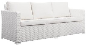 Divano da giardino con cuscino bianco e braccioli Luma NATERIAL da 3 posti, struttura in alluminio seduta in alluminio bianco, L 199 x H 79.5 x P 78.5 cm