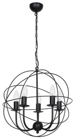 Lampadario GLOBE 5 5xE14/60W nero