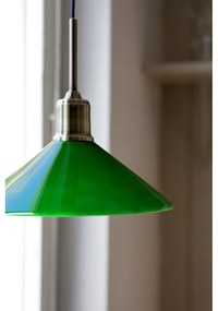 Lampadario verde e color ottone con paralume in vetro ø 25 cm Vela – Markslöjd