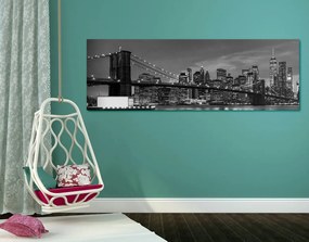 Quadro su tela – Ponte di Brooklyn incantevole in bianco e nero