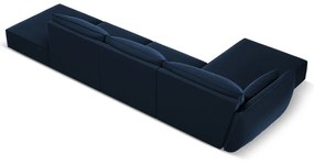 Divano angolare blu scuro (con penisola a sinistra/con chaise lounge) con rivestimento in velluto Vanda – Mazzini Sofas