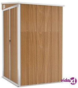 vidaXL Capanno Giardino a Parete Marrone 118x100x178cm Acciaio Zincato