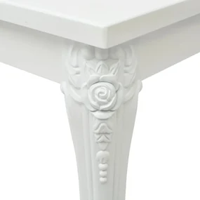Tavolo da pranzo 80x80x76 cm bianco lucido