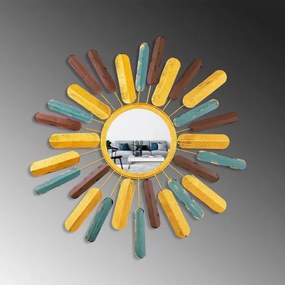 Specchio da parete SOLE diametro 75 cm giallo