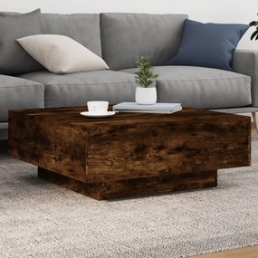 Tavolino Da Soggiorno Con Luci Led Rovere Fumo 80x80x31 Cm /