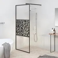 Parete Doccia Walk in 80x195cm Vetro ESG con Design Pietre Nero 151880