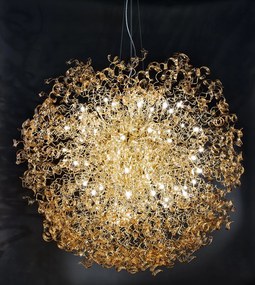 Sospensione 60 luci  - oro-   205.620  Collezione  Astro - Metal Lux Ambra