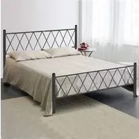 Letto in Ferro Battuto Moderno matrimoniale PIRAMIDE cm 160x190 Artigianale colore Antracite