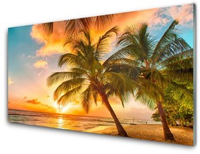 Pannello cucina paraschizzi Paesaggio del mare della palma 100x50 cm