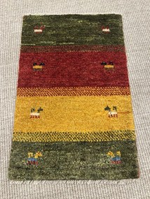 Gabbeh Tappeto persiano 40x60 Verde (Iran) Annodato A Mano