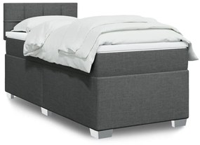 Giroletto A Molle Con Materasso Grigio Scuro 90x190 Cm Tessuto /
