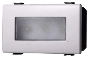 Segnapasso Led 3 moduli 2,4W da incasso per scatola 503 bianco IP20 Bianco freddo 6000K compatibile anche con BTicino Matix