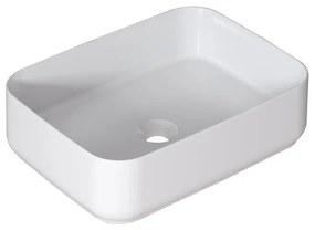 Lavabo da appoggio Kyoto rettangolare in ceramica L 50 x H 12 x P 36 cm bianco