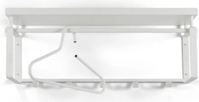 Attaccapanni da parete bianco in metallo con scaffale 70 cm Rex – Spinder Design