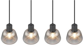 Lampadario nero con paralume in vetro ø 15 cm Tarifa - Trio
