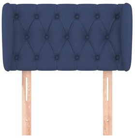 Testiera ad orecchio blu 83 x 23 x 78/88cm in tessuto
