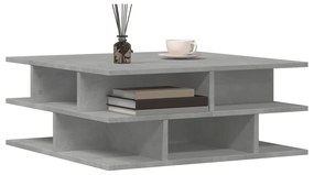 Tavolino da salotto grigio cemento 70x70x29cm legno multistrato