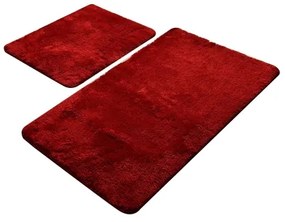 SET 2x Tappeto bagno 60x100 cm rosso