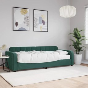 Divano Letto Con Materasso Verde Scuro 80x200 Cm İn Velluto /