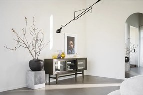 Vetrina marrone in rovere con ante scorrevoli 170x75 cm Hazelton - Rowico