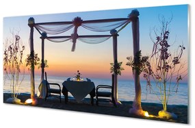Pannello paraschizzi cucina Cena di mare al tramonto 100x50 cm