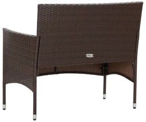 Set Divani da Giardino 4 pz con Cuscini in Polyrattan Marrone