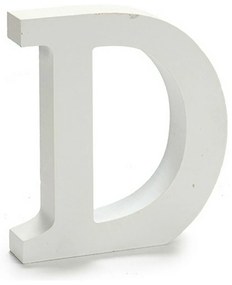 Lettera D Legno Bianco (2 x 16 x 14,5 cm) (24 Unità)