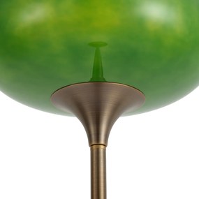 Lampada da terra retrò bronzo scuro con paralume in vetro verde 150 cm - Glaze