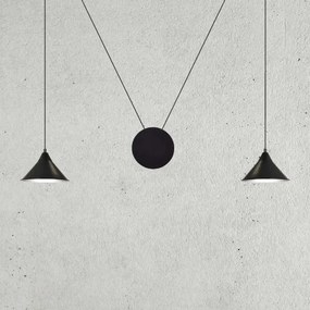 Lampadario a sospensione con filo ABRAMO 2xE27/15W/230V nero