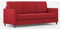 Divano 3 Posti 198x85x85 cm Karay in Tessuto Rosso