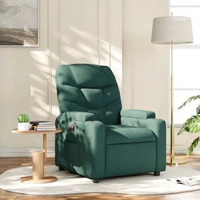 Poltrona Reclinabile İn Tessuto Verde Scuro /