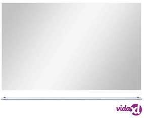 vidaXL Specchio da Parete con Mensola 100x60 cm in Vetro Temperato