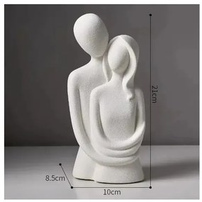 Decorazione da tavolo in ceramica 21x8,5x10 cm bianca