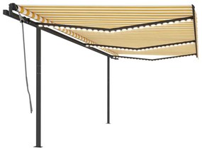 Tenda Automatica Con Sensore Vento E Led 6x3 M Gialla Bianca /
