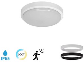 Plafoniera LED 18W IP65 CCT Ø23CM con Sensore di Movimento Colore Bianco Variabile CCT