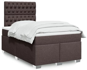 Giroletto A Molle Con Materasso Marrone Scuro 120x200cm Tessuto /
